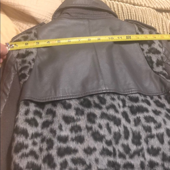 Bcbg Gray and black leopard biker jacket - Picture 7 of 8